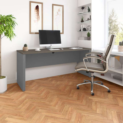 Bestar - Prestige + 72W Narrow Desk Shell in Bark Grey & Slate - 99612-000047 veiw 7