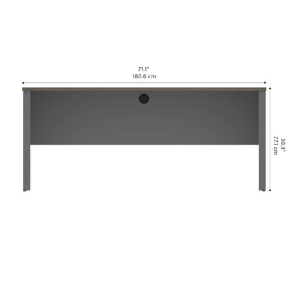 Bestar - Prestige + 72W Narrow Desk Shell in Bark Grey & Slate - 99612-000047 veiw 11