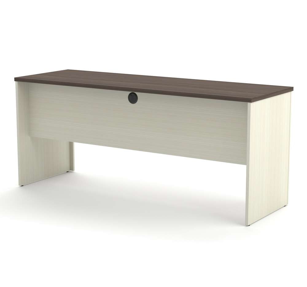 Bestar - Prestige + 72W Narrow Desk Shell in White Chocolate & Antigua - 99612-1152 veiw 2