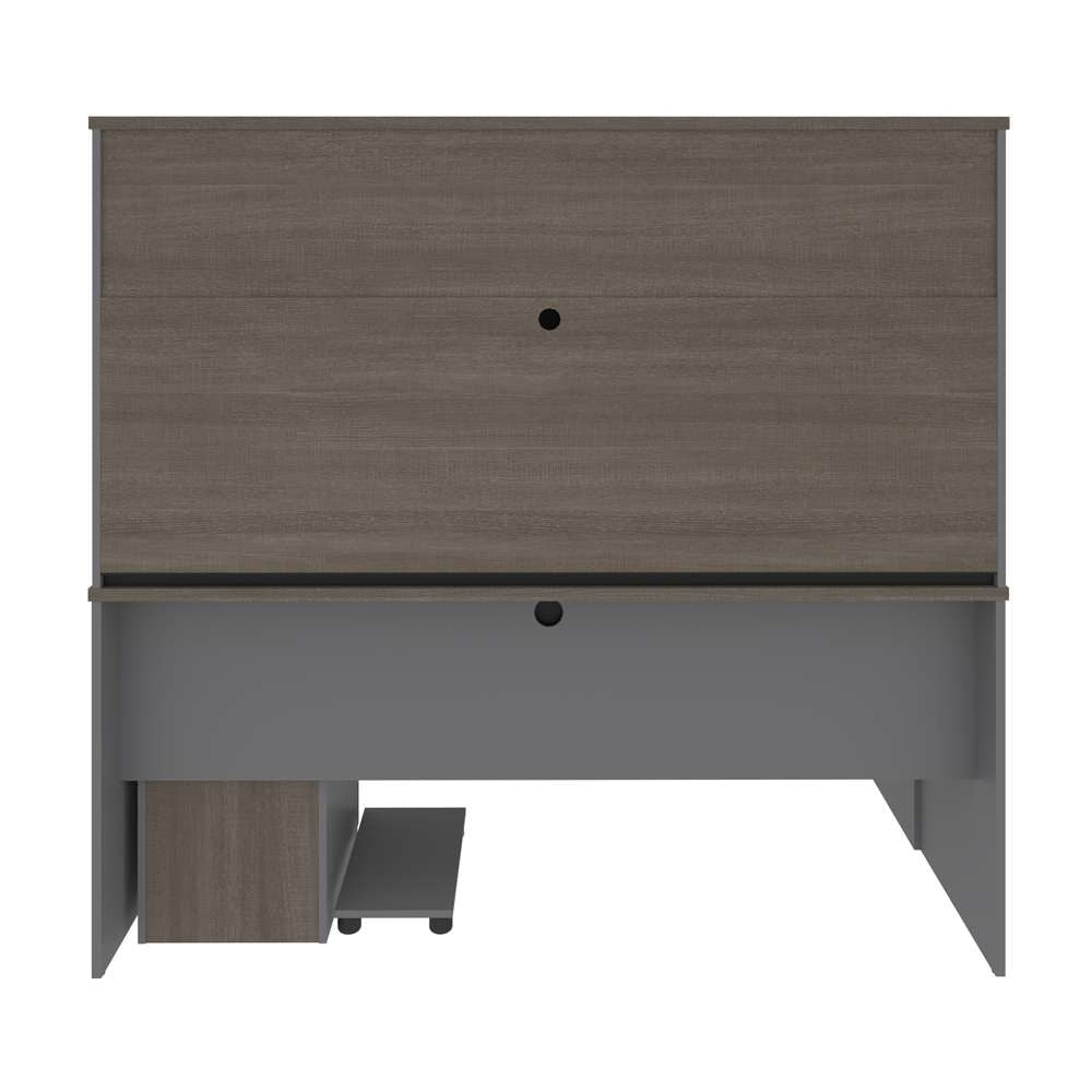 Bestar - Prestige + 72W U-Shaped Executive Desk with 2 Pedestals and Hutch in Bark Grey & Slate - 99853-000047 veiw 5