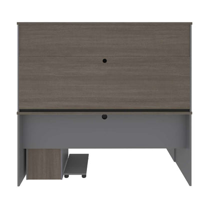 Bestar - Prestige + 72W U-Shaped Executive Desk with 2 Pedestals and Hutch in Bark Grey & Slate - 99853-000047 veiw 5