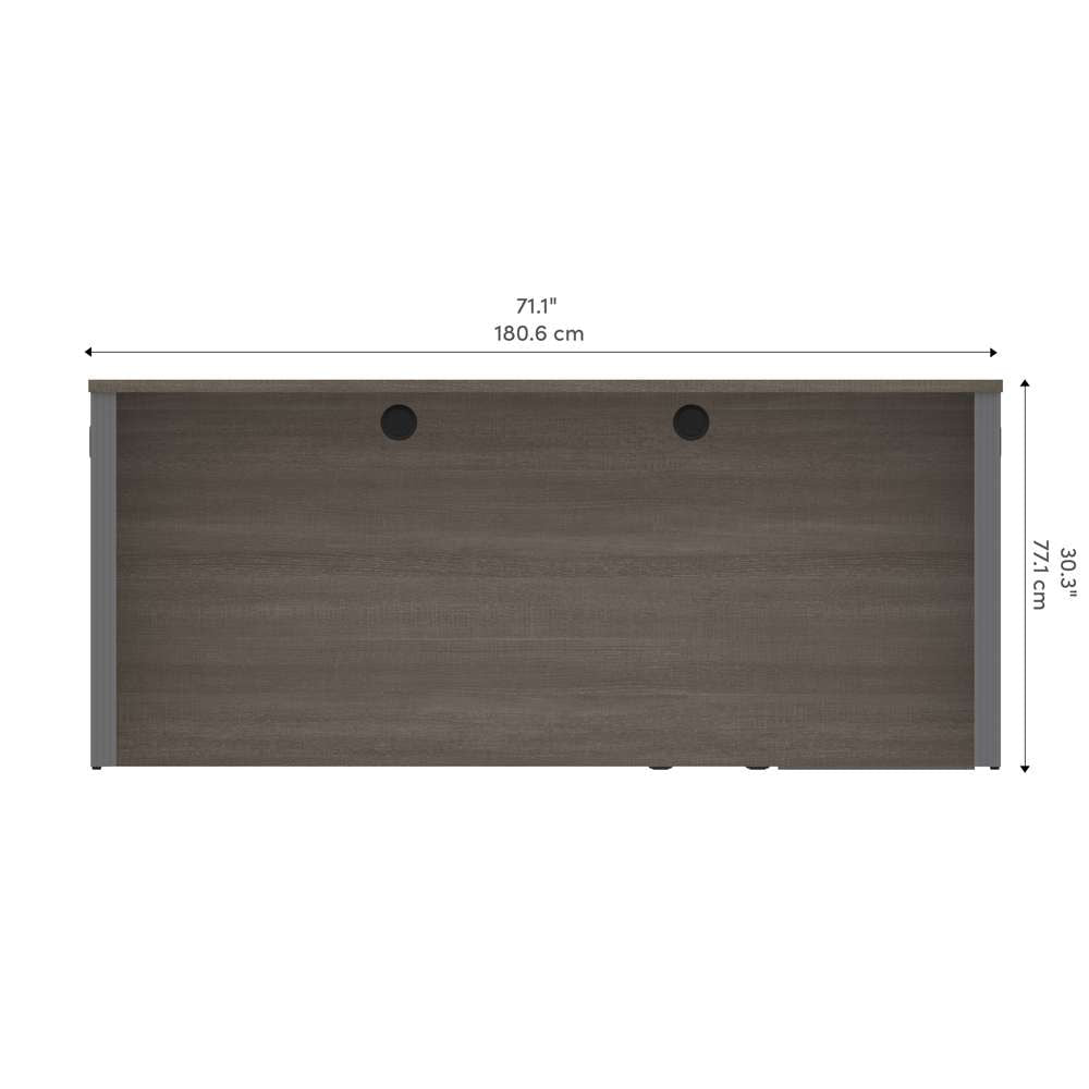 Bestar - Prestige + 72W U-Shaped Executive Desk with Pedestal in Bark Grey & Slate - 99871-000047 veiw 11
