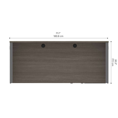 Bestar - Prestige + 72W U-Shaped Executive Desk with Pedestal in Bark Grey & Slate - 99871-000047 veiw 11