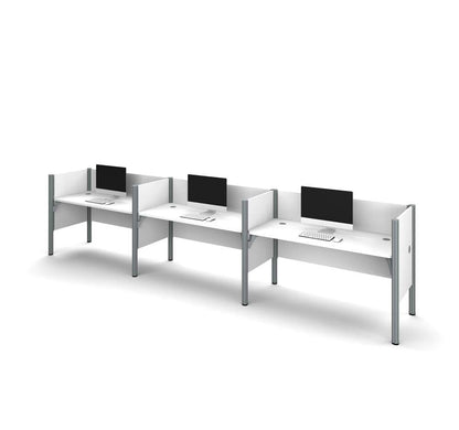 Bestar - Pro-Biz 183W 3-Person Office Cubicles with Low Privacy Panels in White - 100872C-17 veiw 2