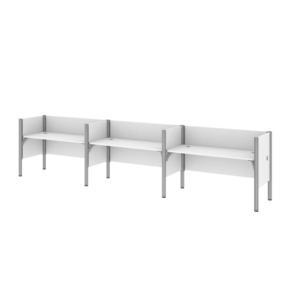 Bestar - Pro-Biz 183W 3-Person Office Cubicles with Low Privacy Panels in White - 100872C-17 veiw 3