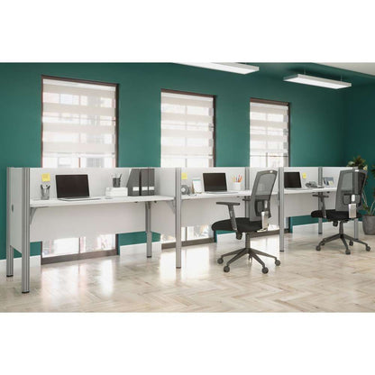Bestar - Pro-Biz 183W 3-Person Office Cubicles with Low Privacy Panels in White - 100872C-17 veiw 4