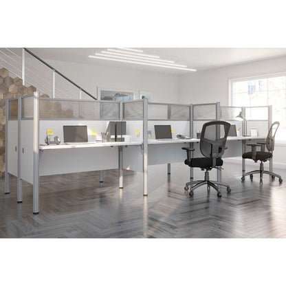 Bestar - Pro-Biz 183W 6-Person Office Cubicles with High Privacy Panels in White - 100873D-17 veiw 4
