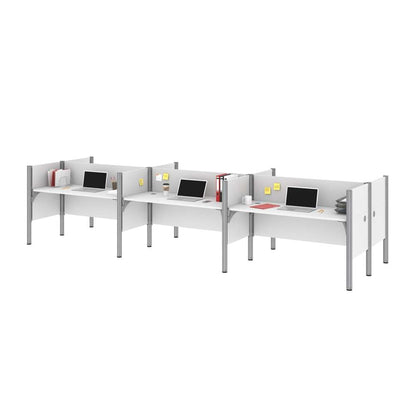 Bestar - Pro-Biz 183W 6-Person Office Cubicles with Low Privacy Panels in White - 100873C-17 veiw 1