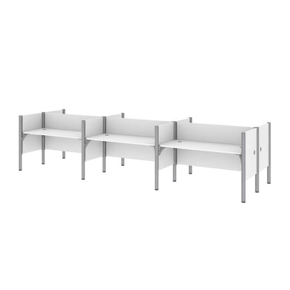 Bestar - Pro-Biz 183W 6-Person Office Cubicles with Low Privacy Panels in White - 100873C-17 veiw 3