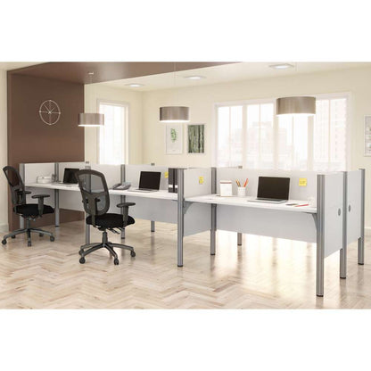 Bestar - Pro-Biz 183W 6-Person Office Cubicles with Low Privacy Panels in White - 100873C-17 veiw 4