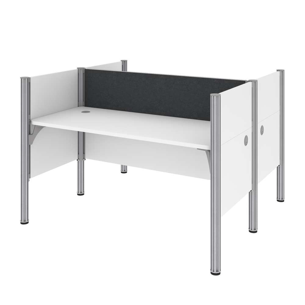 Bestar - Pro-Biz 63W Office Cubicles with Gray Tack Boards and Low Privacy Panels in White - 100870CG-17 veiw 3