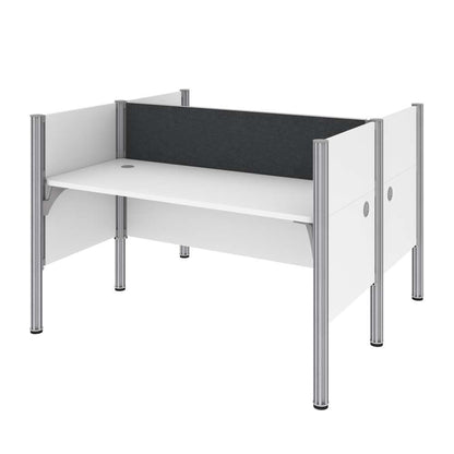 Bestar - Pro-Biz 63W Office Cubicles with Gray Tack Boards and Low Privacy Panels in White - 100870CG-17 veiw 3