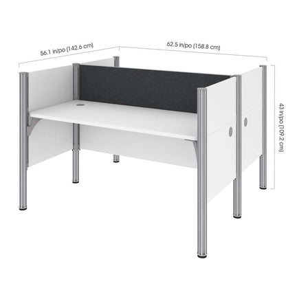 Bestar - Pro-Biz 63W Office Cubicles with Gray Tack Boards and Low Privacy Panels in White - 100870CG-17 veiw 5