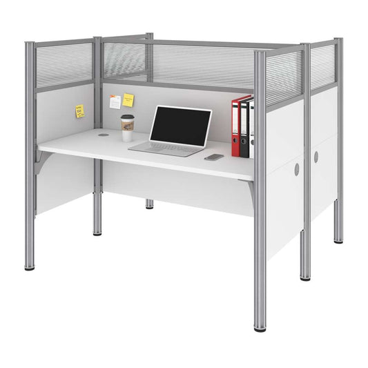 Bestar - Pro-Biz 63W Office Cubicles with High Privacy Panels in White - 100870D-17 veiw 1