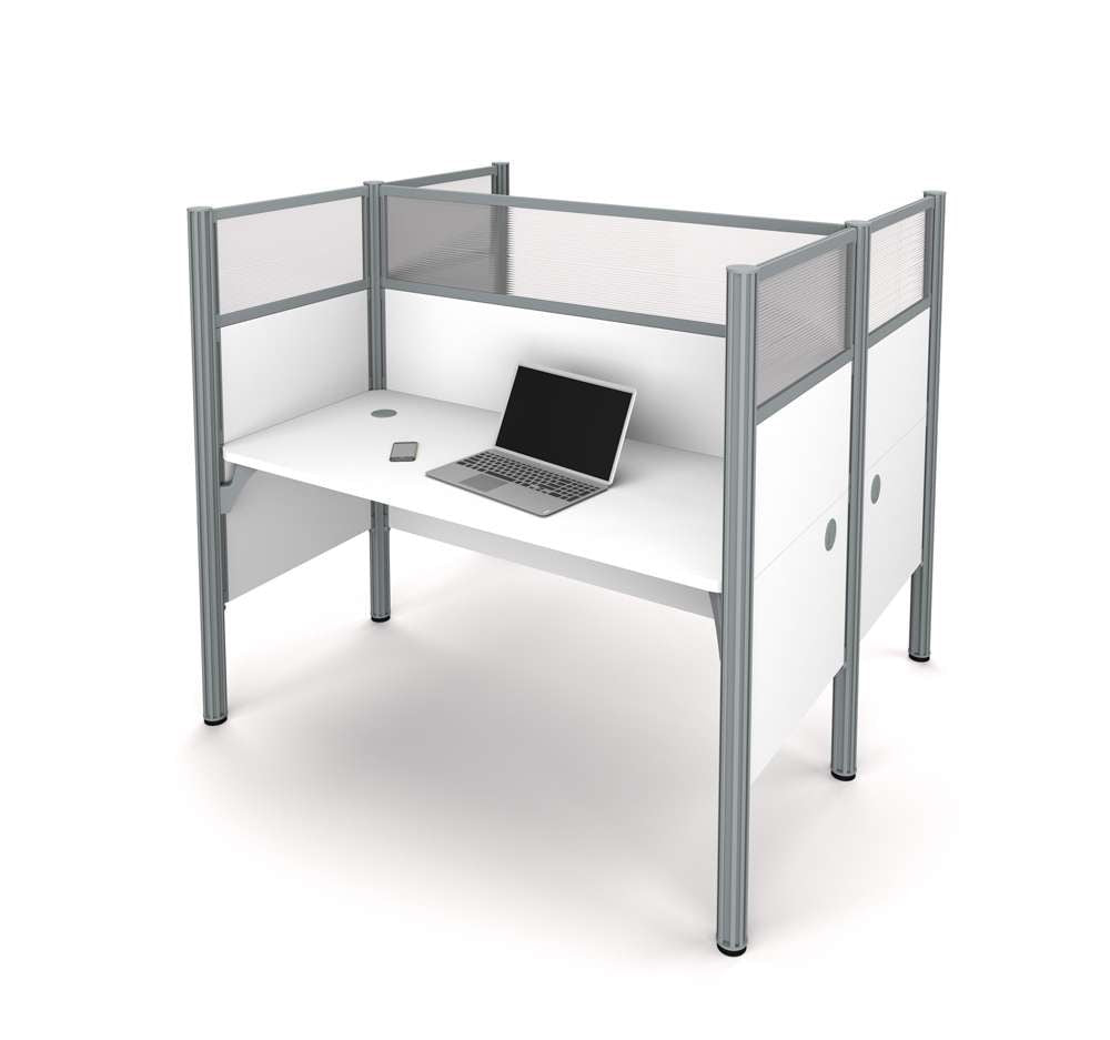 Bestar - Pro-Biz 63W Office Cubicles with High Privacy Panels in White - 100870D-17 veiw 2