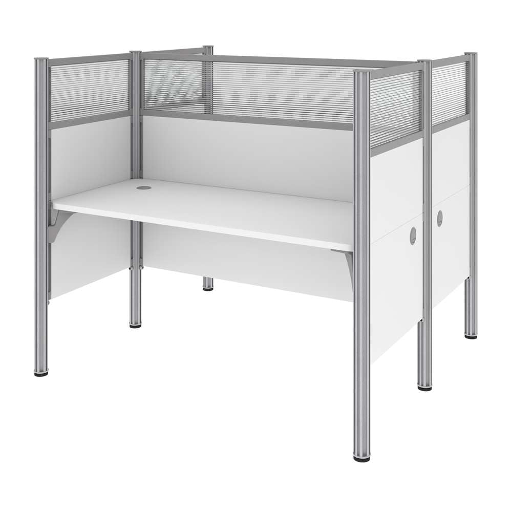 Bestar - Pro-Biz 63W Office Cubicles with High Privacy Panels in White - 100870D-17 veiw 3