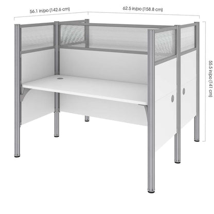 Bestar - Pro-Biz 63W Office Cubicles with High Privacy Panels in White - 100870D-17 veiw 5
