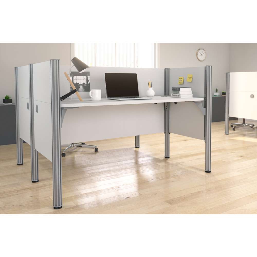 Bestar - Pro-Biz 63W Office Cubicles with Low Privacy Panels in White - 100870C-17 veiw 4