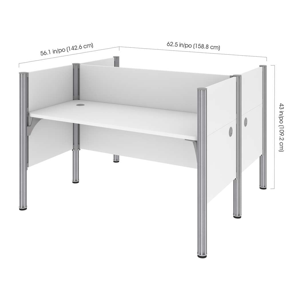 Bestar - Pro-Biz 63W Office Cubicles with Low Privacy Panels in White - 100870C-17 veiw 5