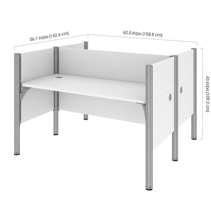 Bestar - Pro-Biz 63W Office Cubicles with Low Privacy Panels in White - 100870C-17 veiw 5