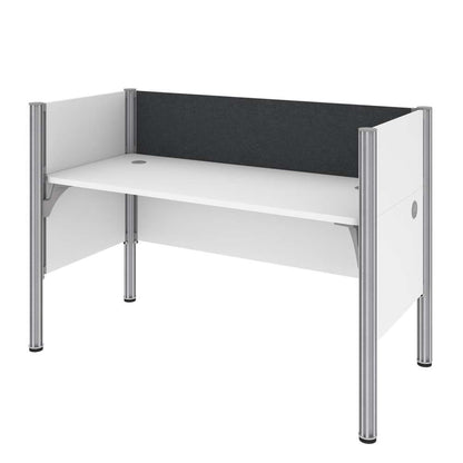 Bestar - Pro-Biz 63W Single Office Cubicle with Gray Tack Board and Low Privacy Panels in White - 100871CG-17 veiw 3