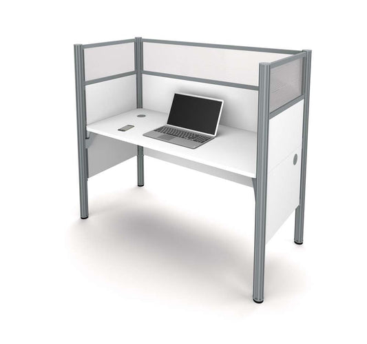Bestar - Pro-Biz 63W Single Office Cubicle with High Privacy Panels in White - 100871D-17 veiw 2