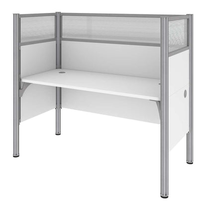 Bestar - Pro-Biz 63W Single Office Cubicle with High Privacy Panels in White - 100871D-17 veiw 3