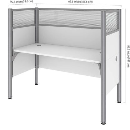 Bestar - Pro-Biz 63W Single Office Cubicle with High Privacy Panels in White - 100871D-17 veiw 5
