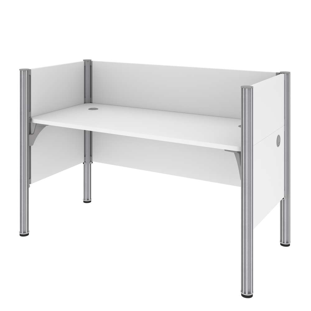 Bestar - Pro-Biz 63W Single Office Cubicle with Low Privacy Panels in White - 100871C-17 veiw 3