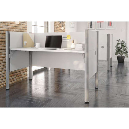 Bestar - Pro-Biz 63W Single Office Cubicle with Low Privacy Panels in White - 100871C-17 veiw 4