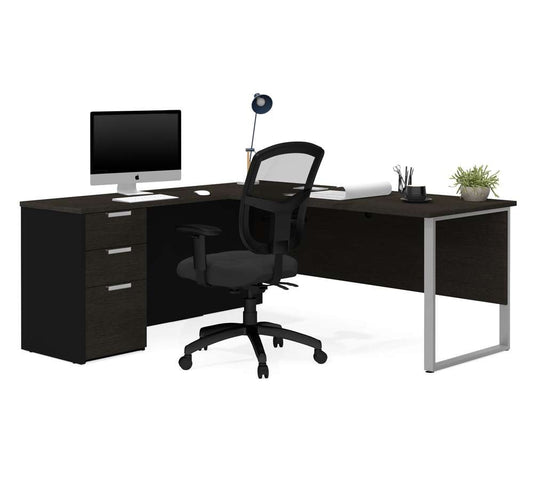 Bestar - Pro-Concept Plus 72W L-Shaped Desk with Drawers in Deep Grey & Black - 110891-32 veiw 1