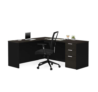 Bestar - Pro-Concept Plus 72W L-Shaped Desk with Pedestal in Deep Grey & Black - 110885-32 veiw 1