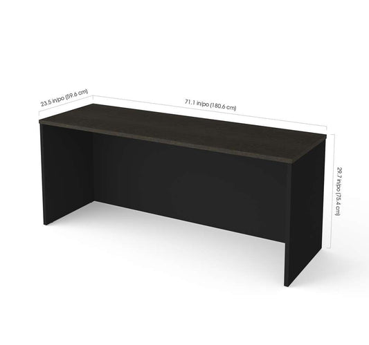 Bestar - Pro-Concept Plus 72W Narrow Desk Shell in Deep Grey & Black - 110611-1132 veiw 2