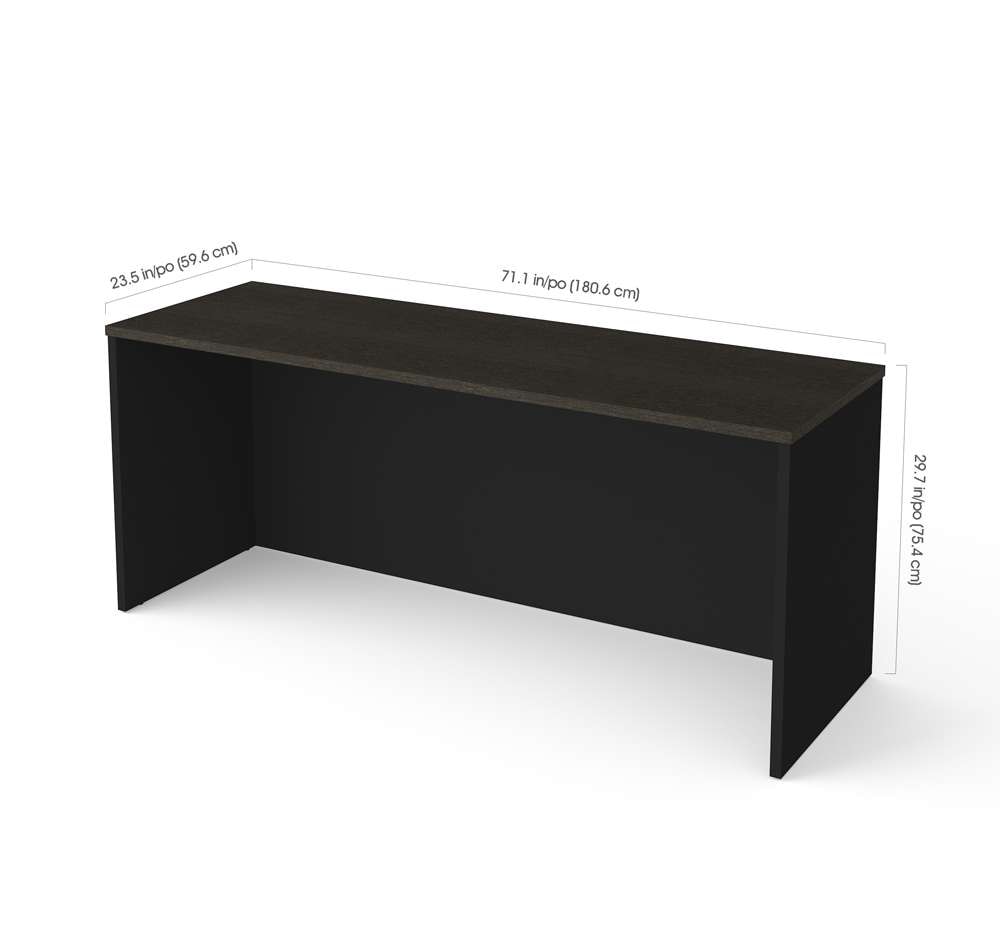 Bestar - Pro-Concept Plus 72W Narrow Desk Shell in Deep Grey & Black - 110611-1132 view 2