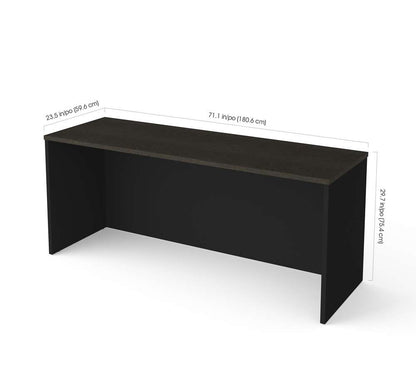 Bestar - Pro-Concept Plus 72W Narrow Desk Shell in Deep Grey & Black - 110611-1132 view 2