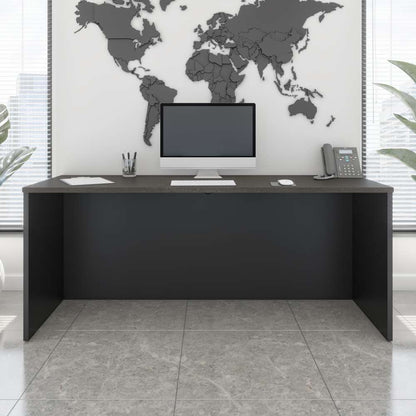Bestar - Pro-Concept Plus 72W Narrow Desk Shell in Deep Grey & Black - 110611-1132 view 3