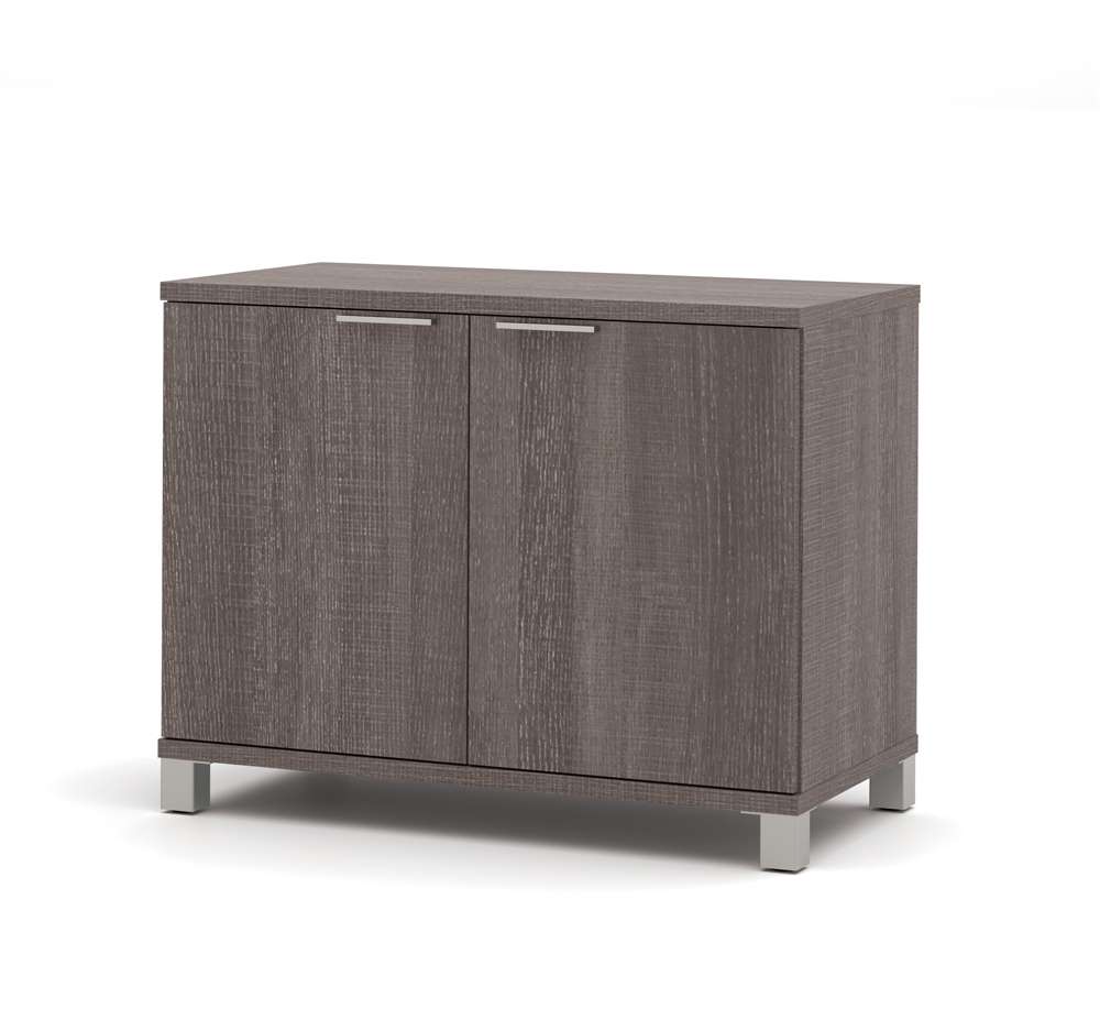Bestar - Pro-Linea 36W Low Storage Cabinet in Bark Grey - 120879-47 veiw 1