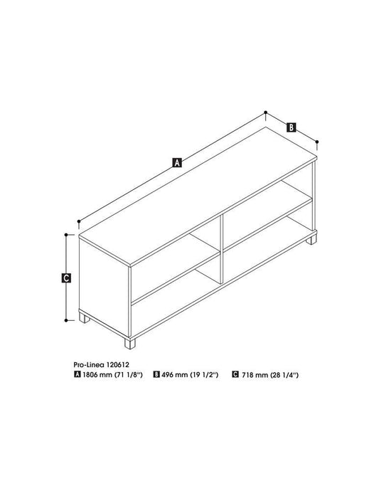 Bestar - Pro-Linea 72W Credenza in White - 120612-1117 veiw 2
