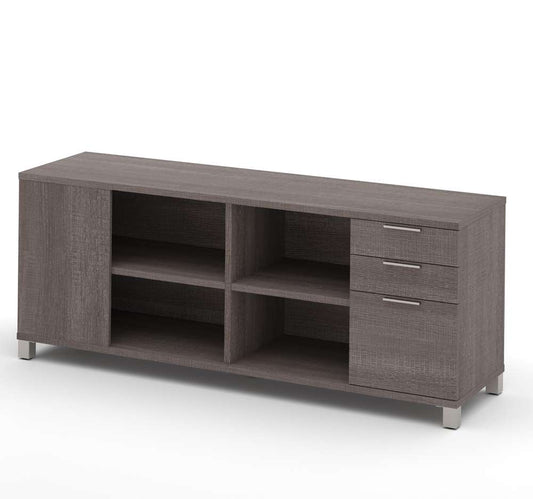 Bestar - Pro-Linea 72W Credenza with 3 Drawers in Bark Grey - 120611-1147 veiw 1