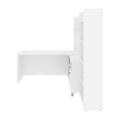 Bestar - Pro-Linea 72W L-Shaped Desk with Hutch and Bookcase in White - 120896-17 veiw 4