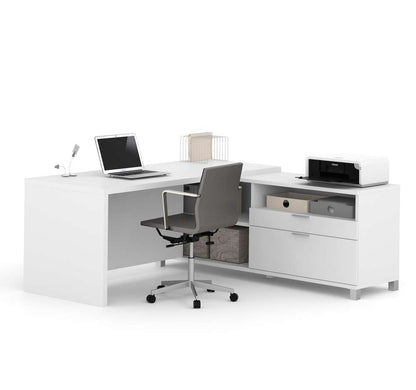 Bestar - Pro-Linea 72W L-Shaped Office Desk in White - 120863-17 veiw 1