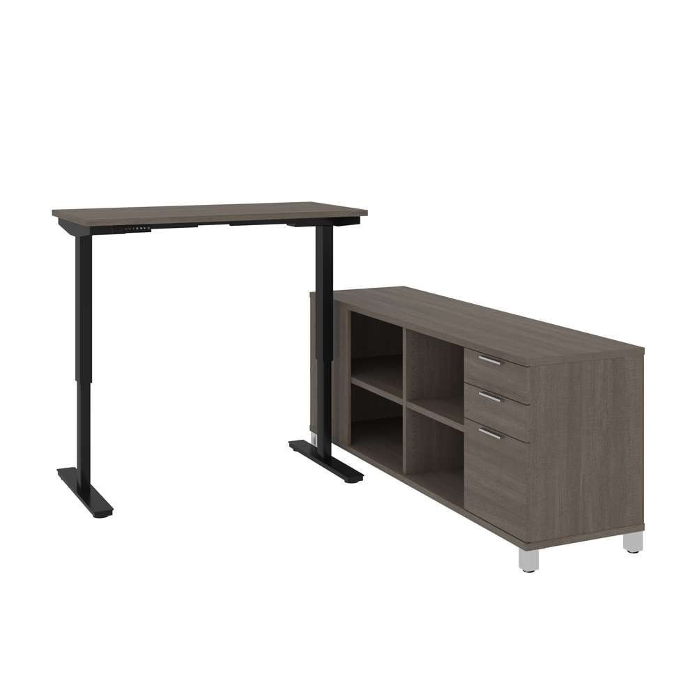 Bestar - Pro-Linea 72W L-Shaped Standing Desk in Bark Grey - 120857-47 veiw 1