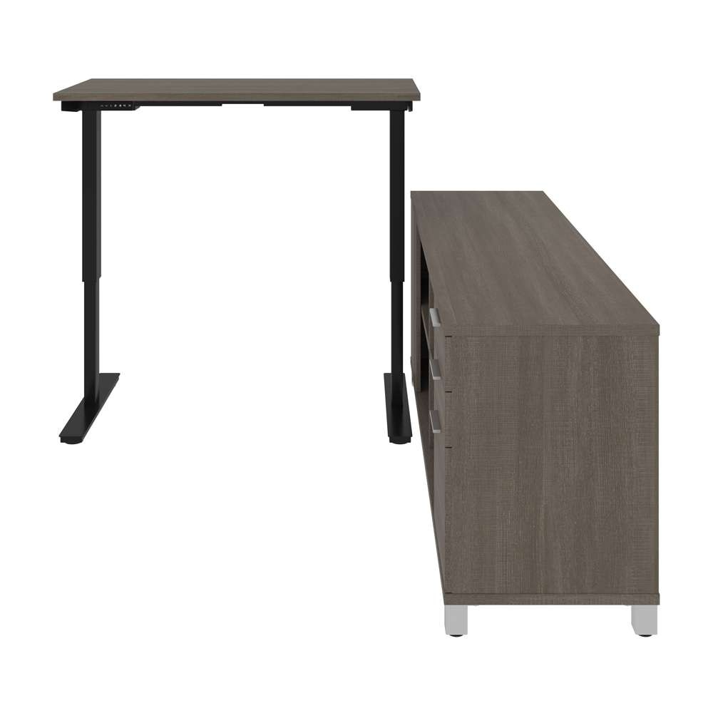 Bestar - Pro-Linea 72W L-Shaped Standing Desk in Bark Grey - 120857-47 veiw 4