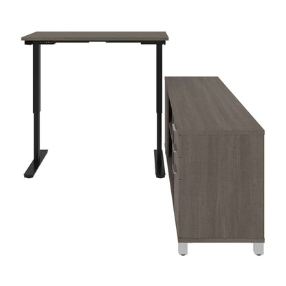 Bestar - Pro-Linea 72W L-Shaped Standing Desk in Bark Grey - 120857-47 veiw 4