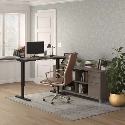 Bestar - Pro-Linea 72W L-Shaped Standing Desk in Bark Grey - 120857-47 veiw 7