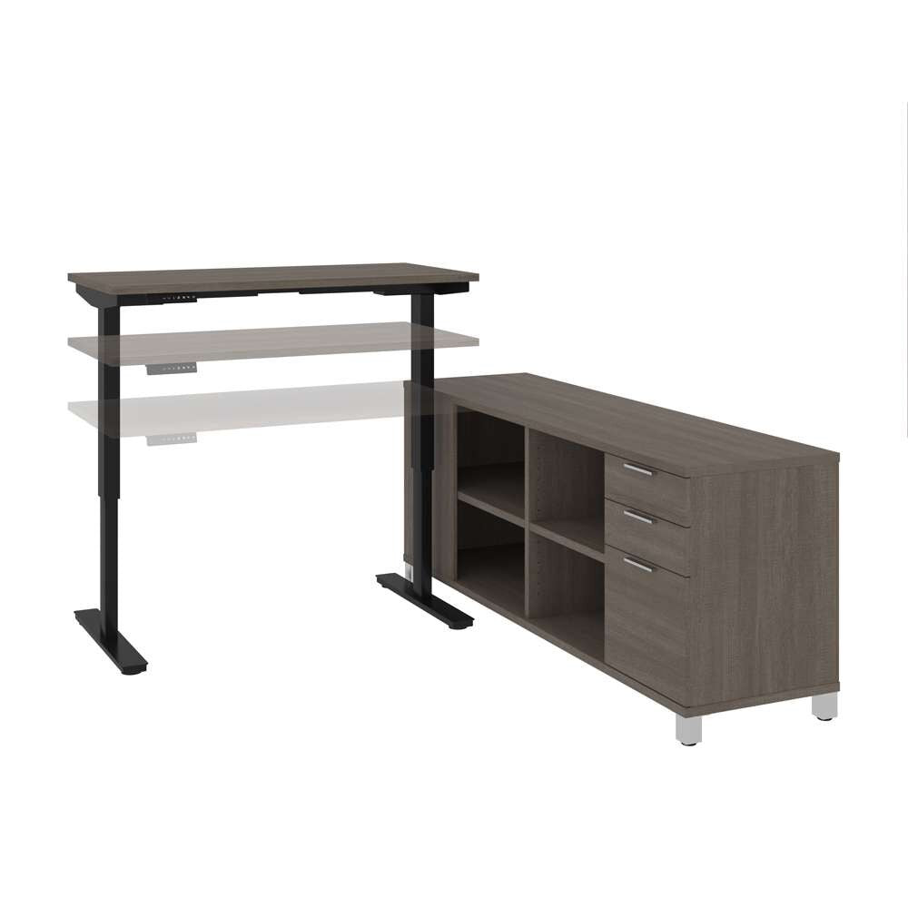 Bestar - Pro-Linea 72W L-Shaped Standing Desk in Bark Grey - 120857-47 veiw 8