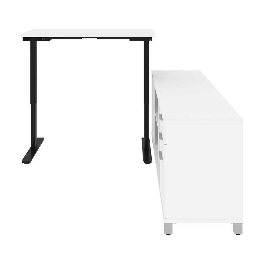 Bestar - Pro-Linea 72W L-Shaped Standing Desk in White - 120857-17 veiw 3