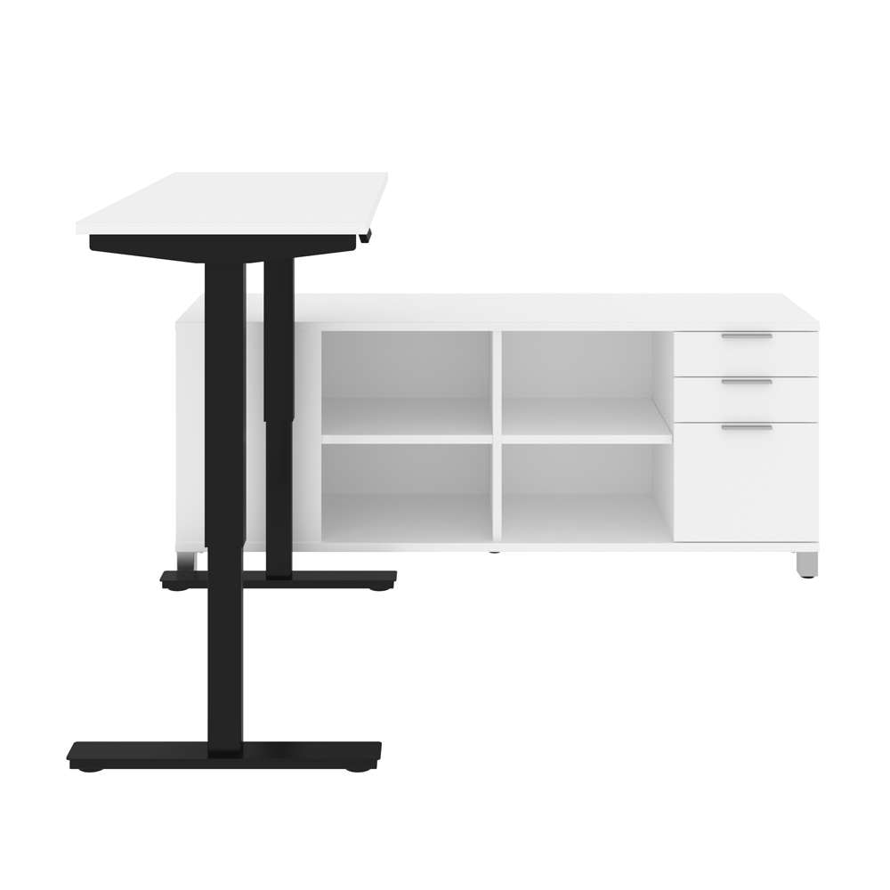 Bestar - Pro-Linea 72W L-Shaped Standing Desk in White - 120857-17 veiw 4