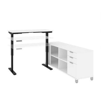 Bestar - Pro-Linea 72W L-Shaped Standing Desk in White - 120857-17 veiw 8