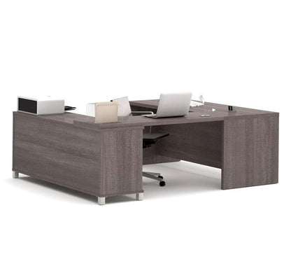 Bestar - Pro-Linea 72W U-Shaped Executive Desk in Bark Grey - 120861-47 veiw 3